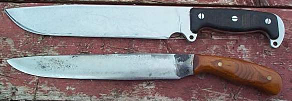 Ray Kirk's bowie and a
	straight handled Battle Mistress