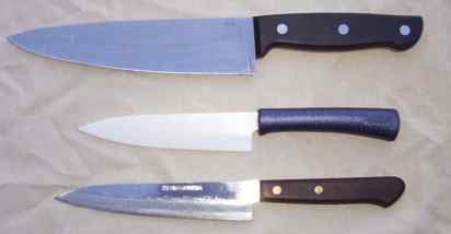 utility knife, chef's knife and
	kyocera ceramic